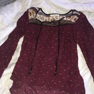 Burgundy pattern shirt